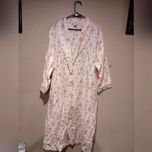 Vintage Christian Dior Lounge Wear Robe Floral Women's Size Medium